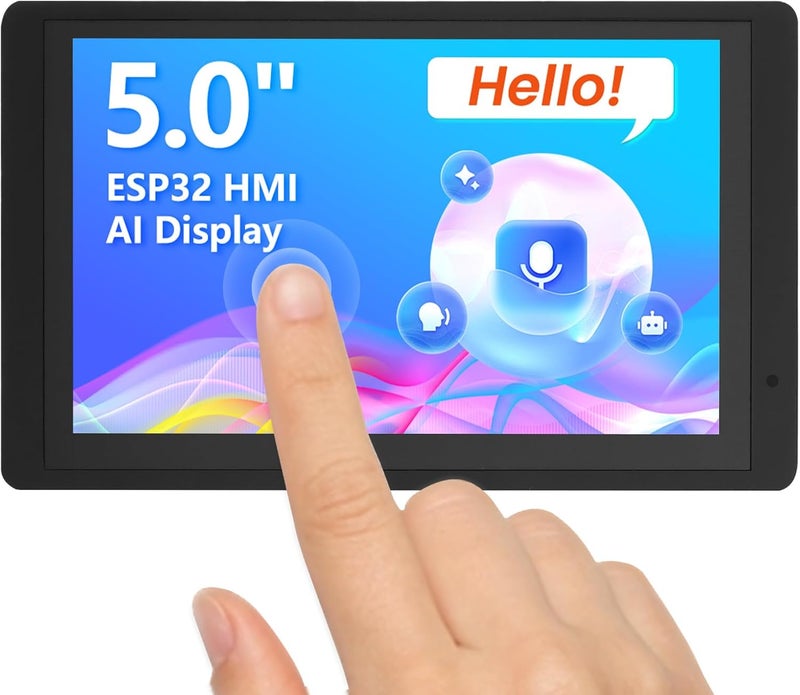 ELECROW شاشة ESP32 800×480، شاشة لمسية IPS بحجم 5" مع غلاف أكريليك، تدعم تفاعل الصوت الذكي، معالج ثنائي النواة 32 بت LX7، يصل إلى 240 ميجاهرتز، متوافقة مع Arduino و ESP-IDF و LVGL - Image 1